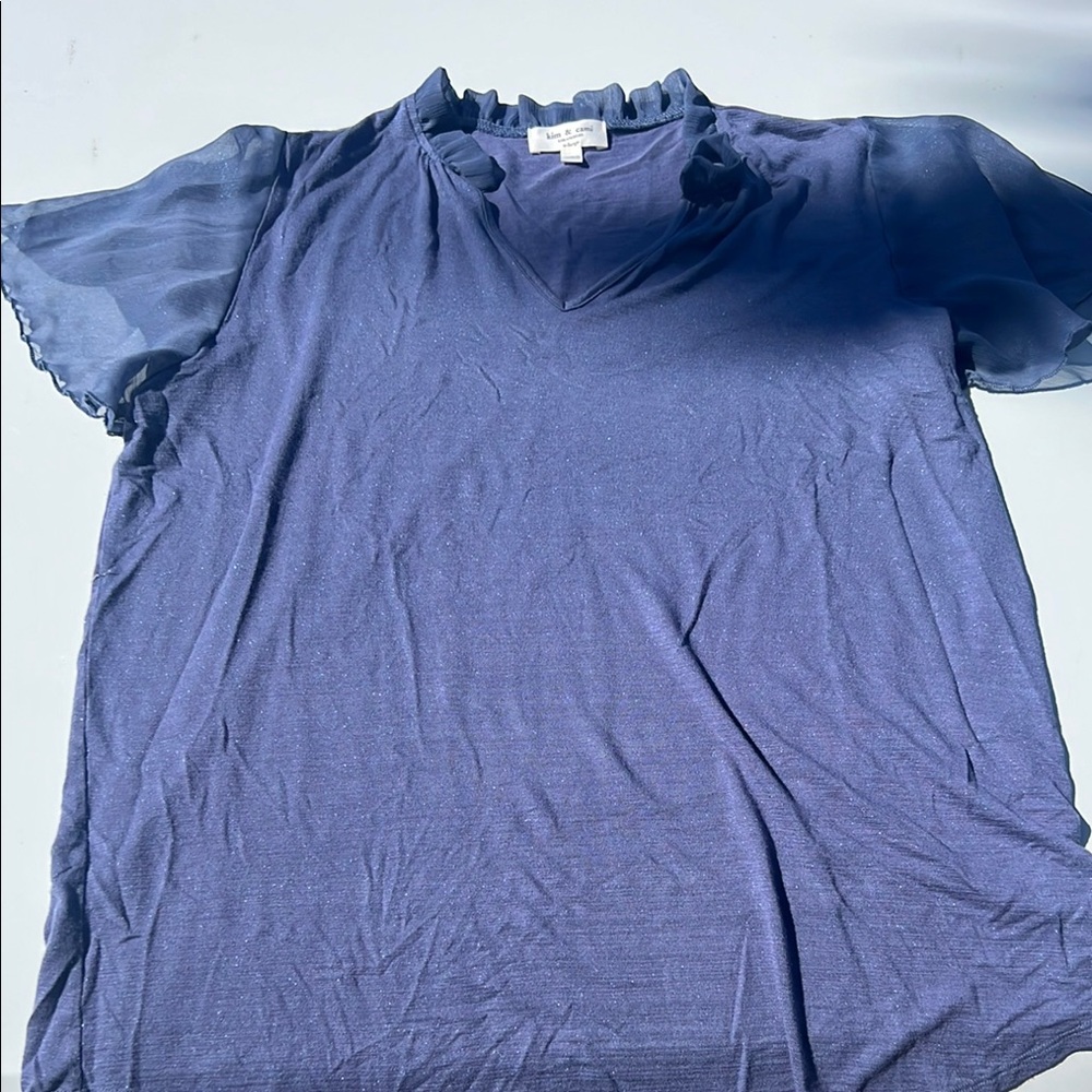 Kim & Cami Purple Ruffled Blouse